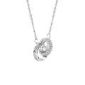 Interlocking Rings Fine Silver Necklace-Love Without End
