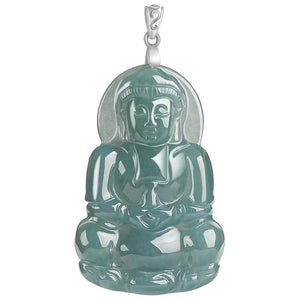 Guan Yin Avalokiteshvara Hand Carved Jade Pendant Necklace