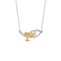 Cat and Fish Two-Tone Necklace-A Moment of Contentment