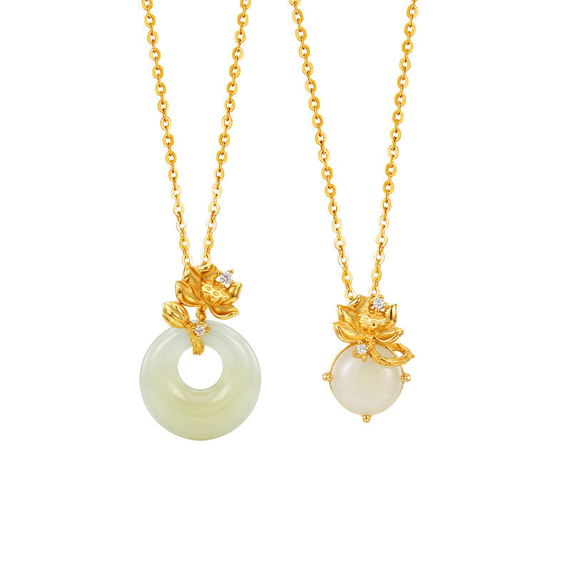 Nephrite Jade Gourd Pendant Necklace-Blessing and Abundance