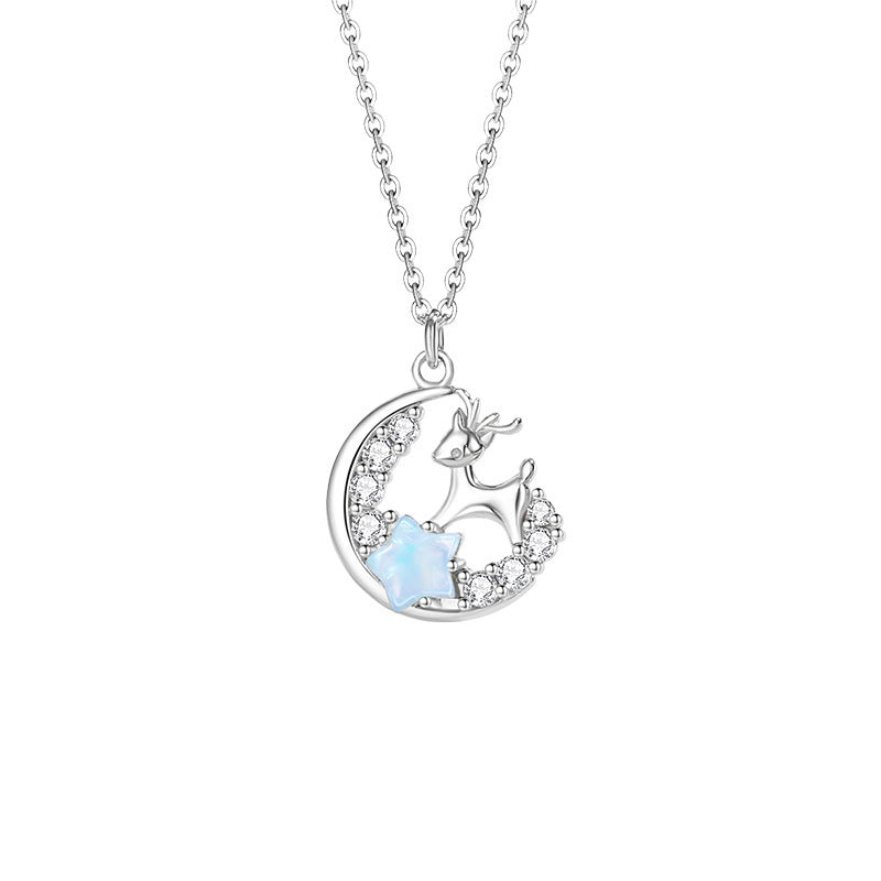 Reindeer Moon Sterling Silver Necklace-With You Always