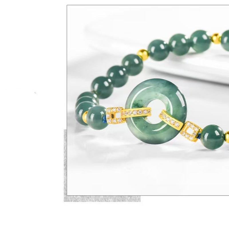 Centered Harmony Jade Bead Bracelet