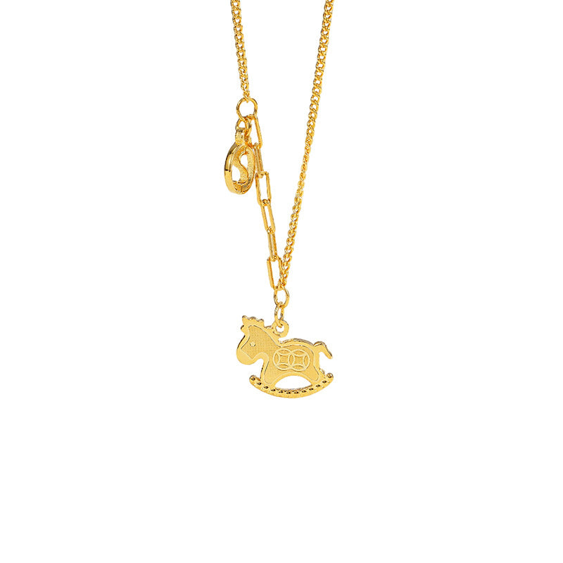 “Lucky Horse” Golden Necklace – 2026 Year of the Horse Edition for Instant Wealth & Good Fortune
