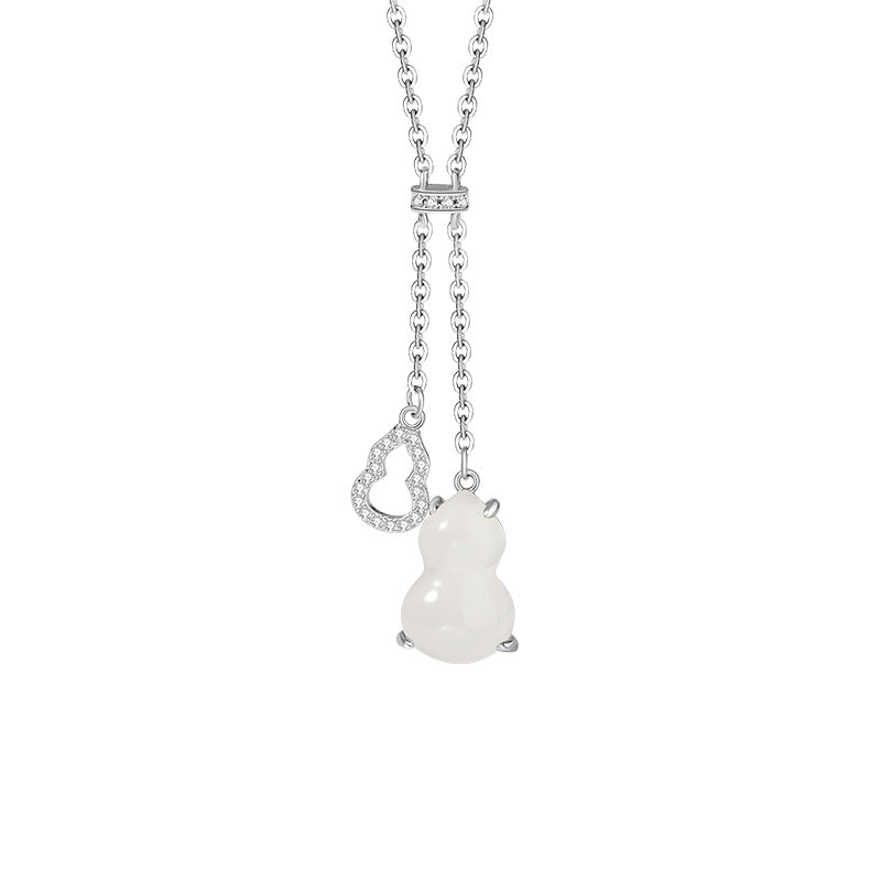Double Gourd Chalcedony Tassel Necklace-Fortune and Prosperity