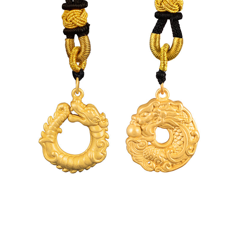 Dragon Gold-Plated Silver Pendant-Quiet Strength
