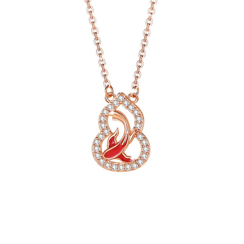Abundance and Grace-Koi Fish Gourd Sterling Silver Pendant Necklace