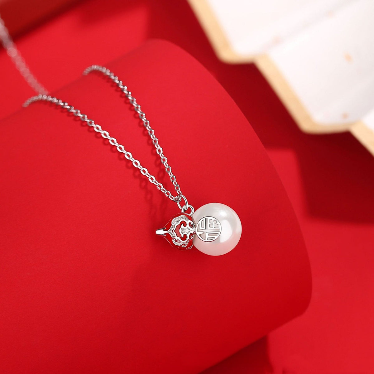 Feng Shui Segen Weiße Jade Kalebasse Gold Anhänger Halskette