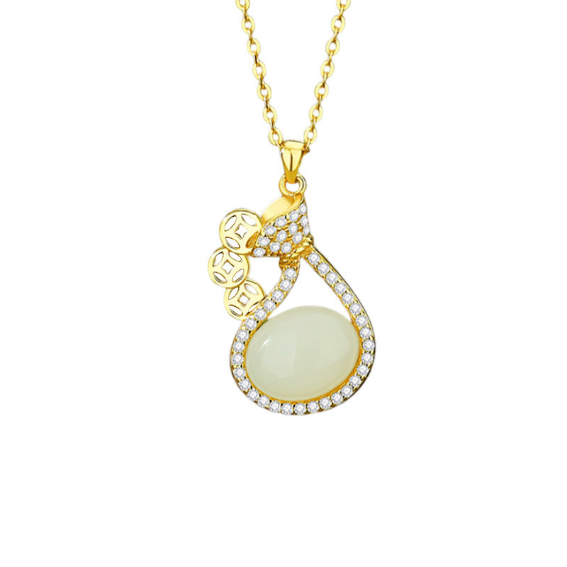 Hetian Jade Blessing Pouch Necklace – Grace, Harmony & Good Energy