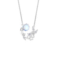 Butterfly & Clover Sterling Silver Necklace-Happiness in Finding You