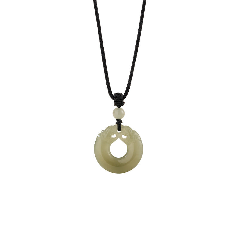 Quiet Fortitude-Pixiu Nephrite Jade Pendant Necklace