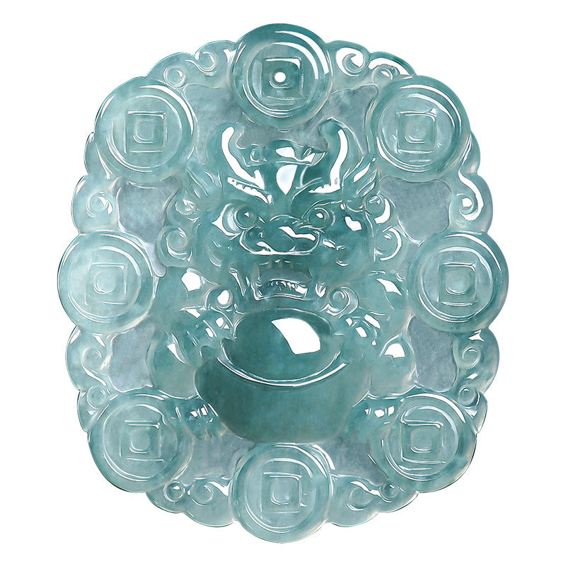 Money Ingot Pixiu Jade Pendant-Wealth, Prosperity & Protection