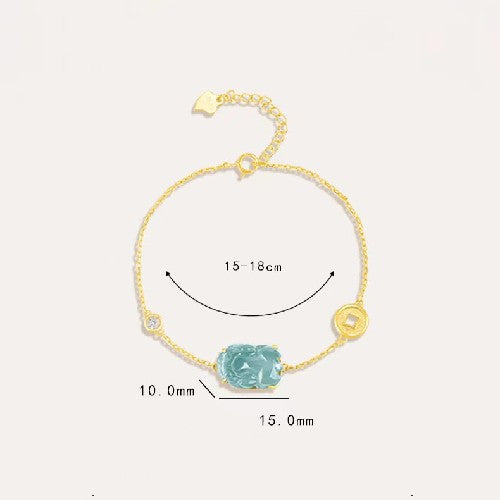 Pixiu Wealth Coin Bracelet-Natural Ice Jade