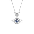 Love Across the Distance-Saturn and Cross Sterling Silver Necklace
