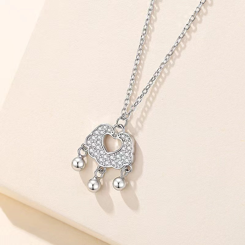 Feng Shui longevity Lock Necklace-Zirconia Charm