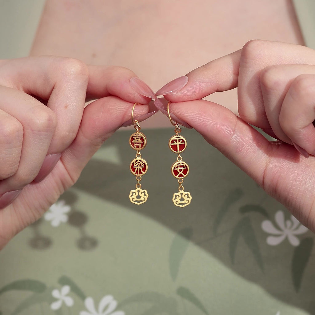 Peace & Joy Red Agate Drop Earrings-Gentle Blessings