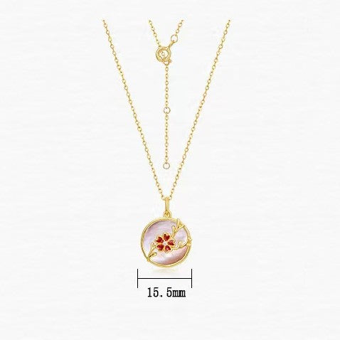 Plum Blossom Pink Fritillary Necklace-Hope and Renewal