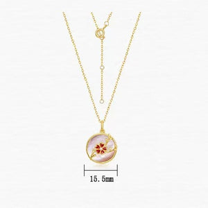 Plum Blossom Pink Fritillary Necklace-Hope and Renewal