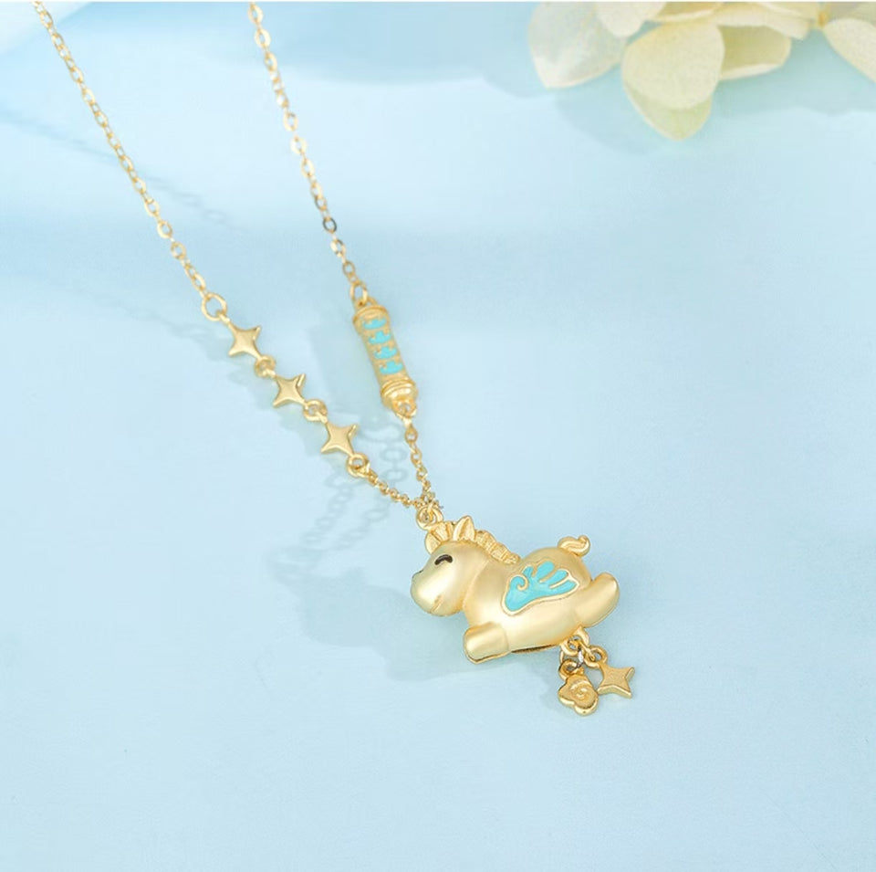Enamel Dream Pony Necklace – Hope, Courage & a Joyful New Beginning