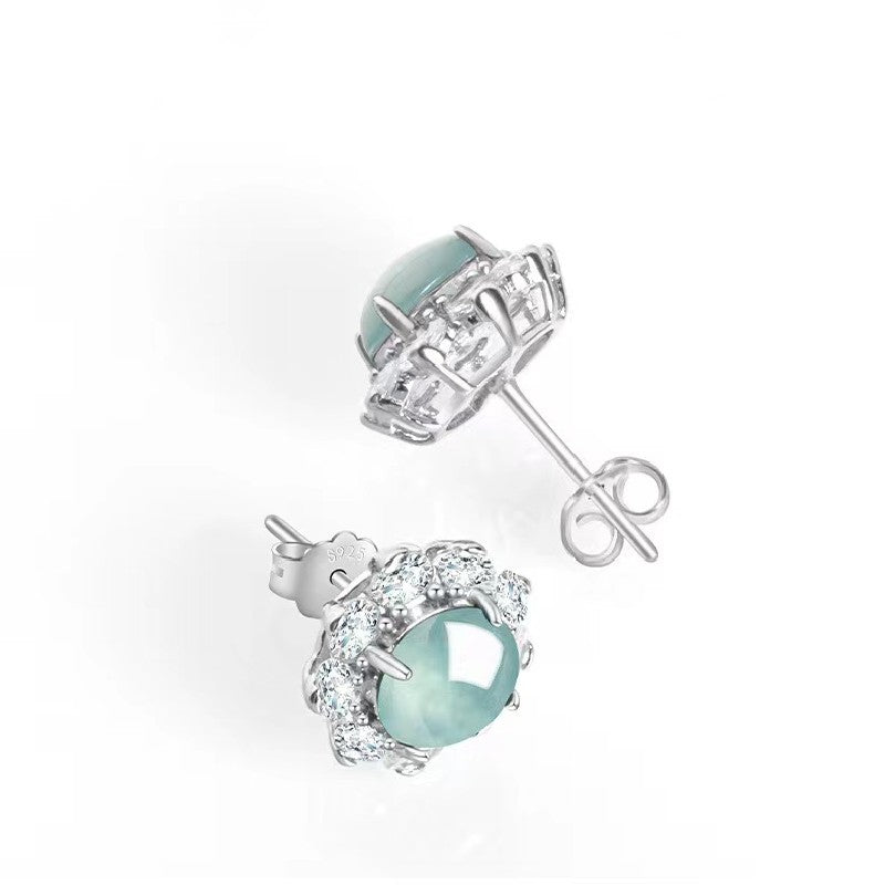 Natural Jadeite Studs Earrings-Inner Peace