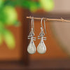 White Jade Ruyi Pipa Earrings-Good Fortune and Prosperity