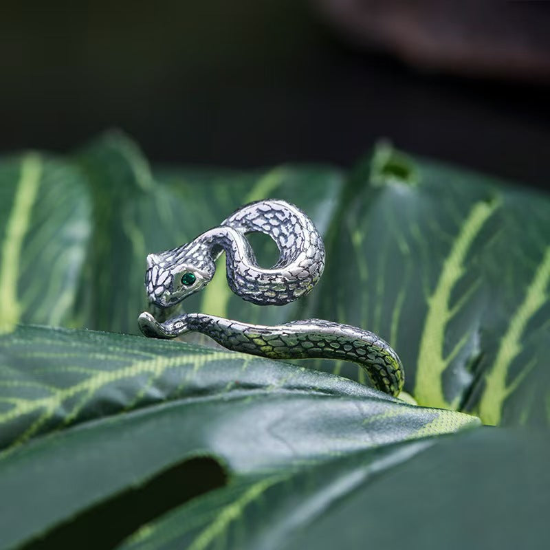 Rattlesnake Vintage Silver Ring-transformation & protection