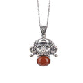 Zodiac Dragon Red Agate Silver Necklace-Luck Prosperity