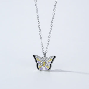 Enchanted Butterfly Silver Necklace -Transformation and Prosperity