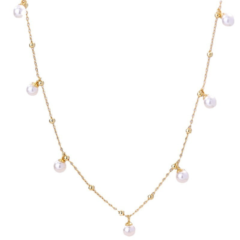Pearl Drop Necklace-A Scattering of Luster