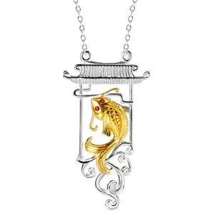 Gold Koi Fish Necklace-Good Fortune and Prosperity