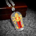 Eight-Armed Avalokiteshvara Gilded Liuli Pendant-Compassion, Protection & Spiritual Blessings