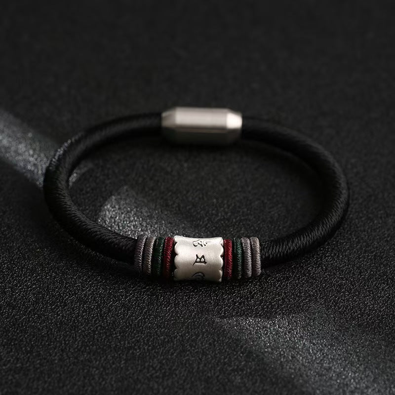 Grounding Six True Words Handmade String Bracelet-Luck and Protection