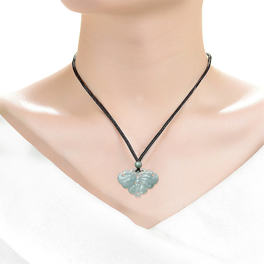 Serene Transformation Butterfly Jade Pendant-Whispers of the Azure Wing: A Soul’s Metamorphosis
