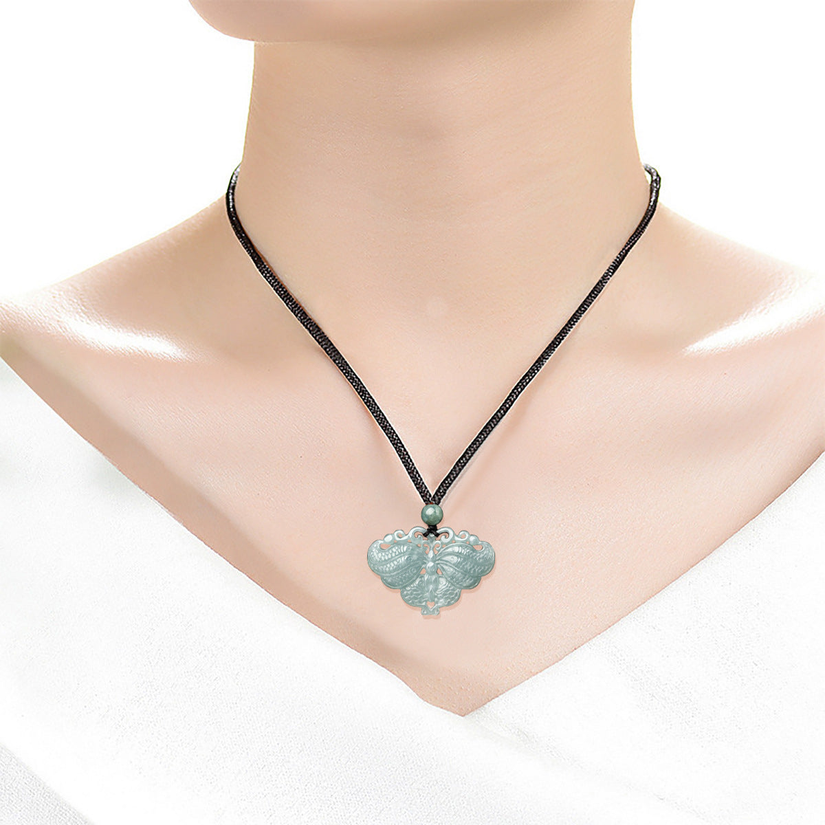 Serene Transformation Butterfly Jade Pendant-Whispers of the Azure Wing: A Soul’s Metamorphosis