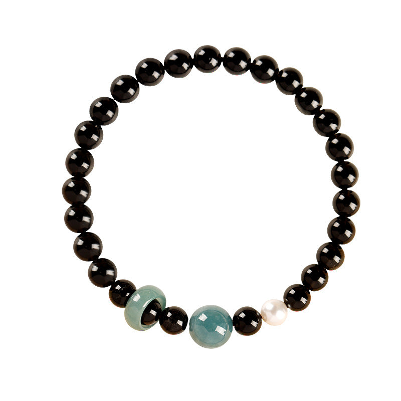 A Brighter Turn-Blue Water Jade Obsidian Bracelet