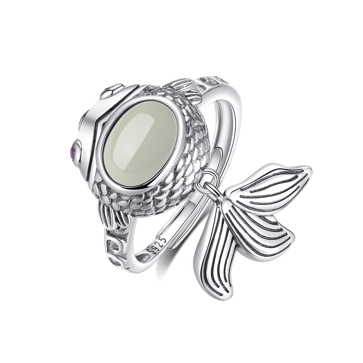 Goldfish 925 Sterling Silver Ring-Joyful Abundance