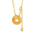 Butterfly Honey Orange Agate Necklace-Held in Love