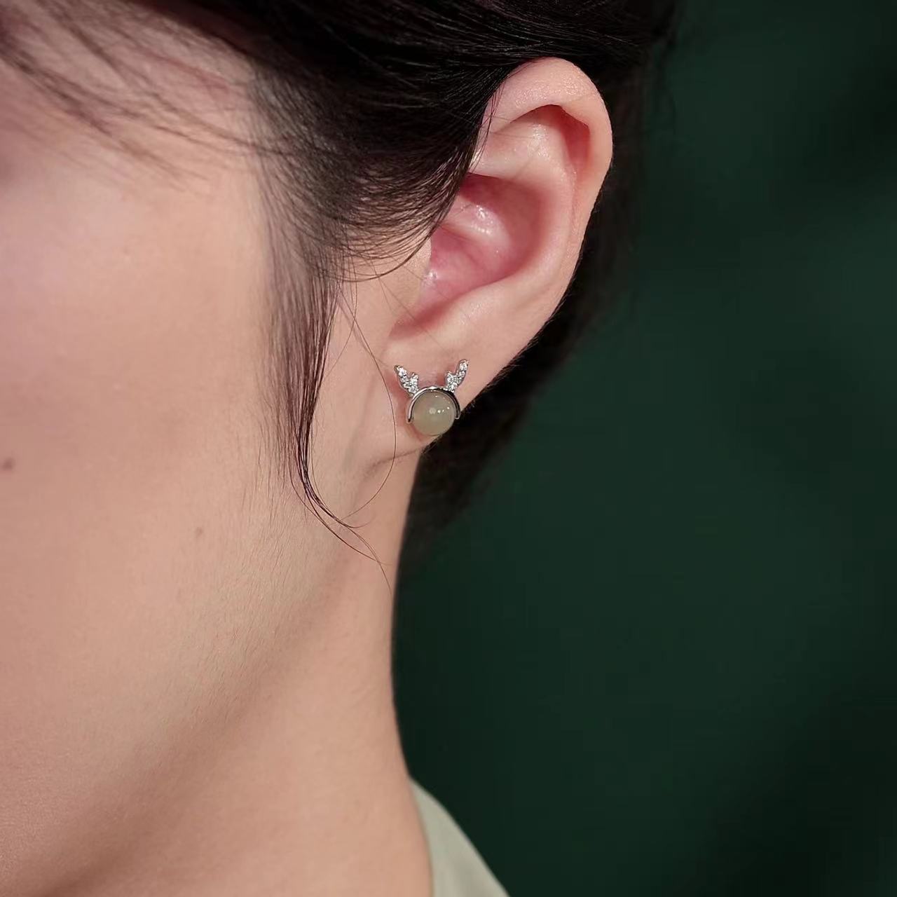 Year Of Dragon Red Agate Silver Earrings-Fortune Prosperity