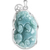 Serene Pixiu Ice Jade Pendant-925 Sterling Silver Necklace for Protection, Wealth & Steady Growth