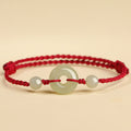 Hetian Jade Peace Buckle String Bracelet
