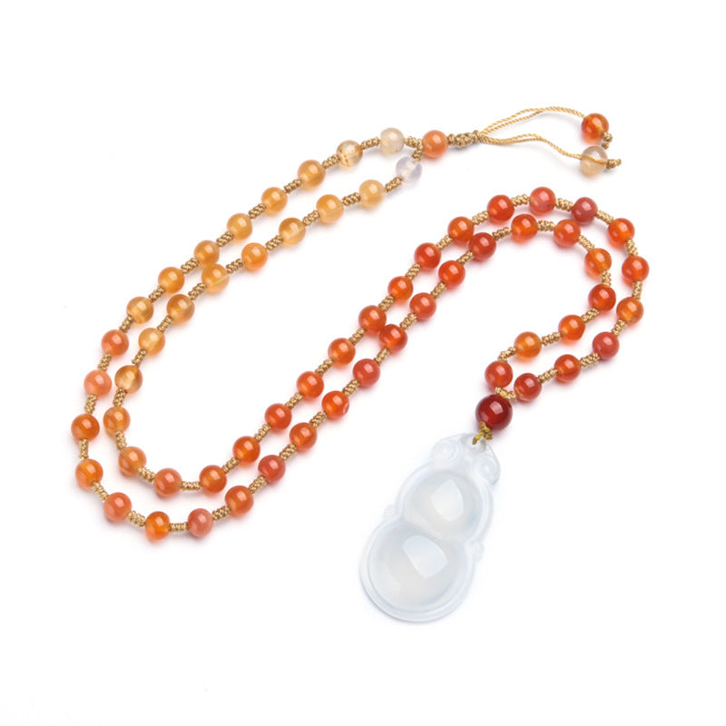 White Chalcedony Calabash Pendant