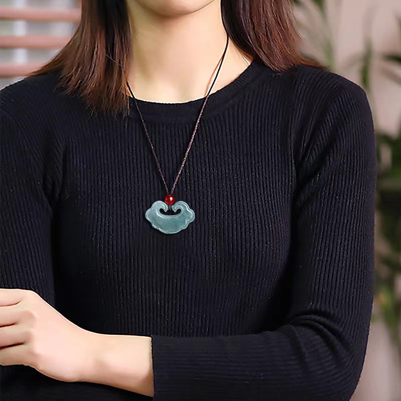 Ruyi Lucky Pendant-Ice Jade