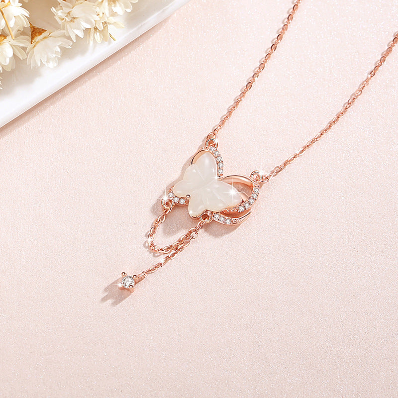 Butterfly Nephrite Jade Pendant Necklace-Graceful Transformation
