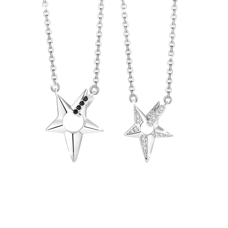 Star Sterling Silver Couple Necklaces-You Still Shine