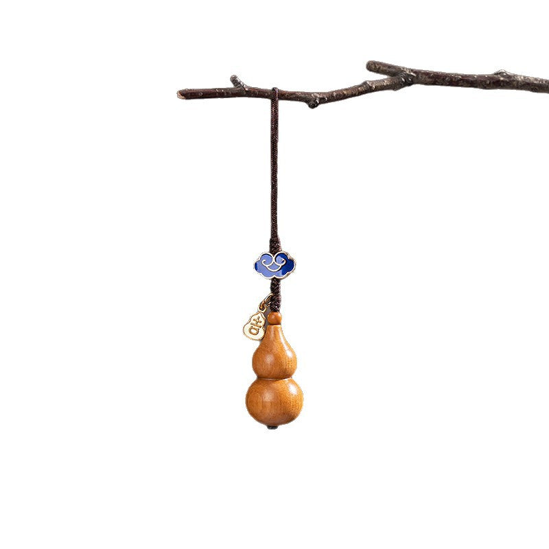 Sandalwood Gourd Lucky Charm Phone Strap-Cloisonné & 18K Gold Plated