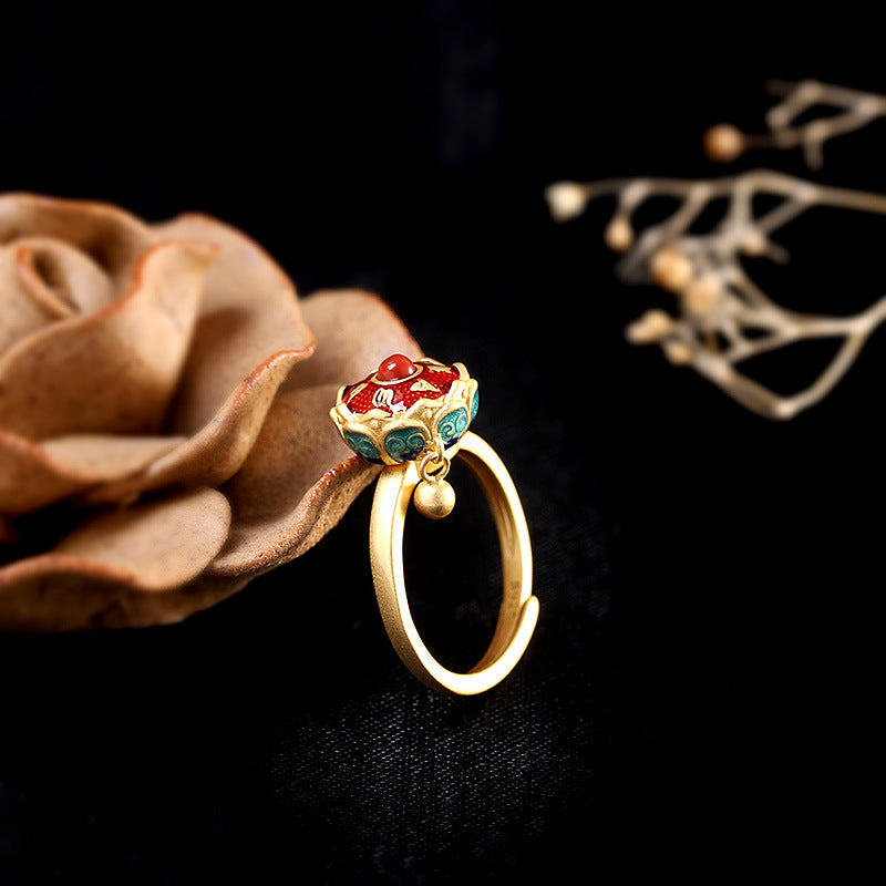 Eight-Petal Lotus Spinning Ring-Tranquil Grace