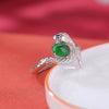 2025 Snake Year  Green Jade Silver Ring-Wisdom and Intuition