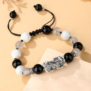 999 Silver Pixiu Classic Couple Bracelet-Protection and Wealth