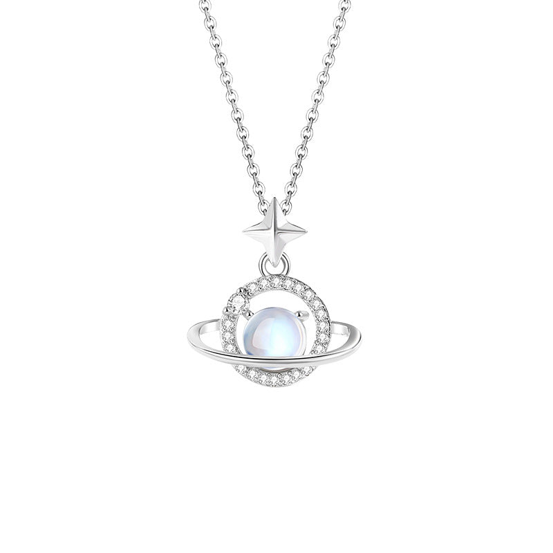 Always Drawn to You-Saturn & Star Sterling Silver Necklace