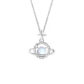 Always Drawn to You-Saturn & Star Sterling Silver Necklace