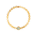 Blue-Water Jadeite Auspicious Cloud Golden Rutilated Quartz Bracelet-Steady Clarity